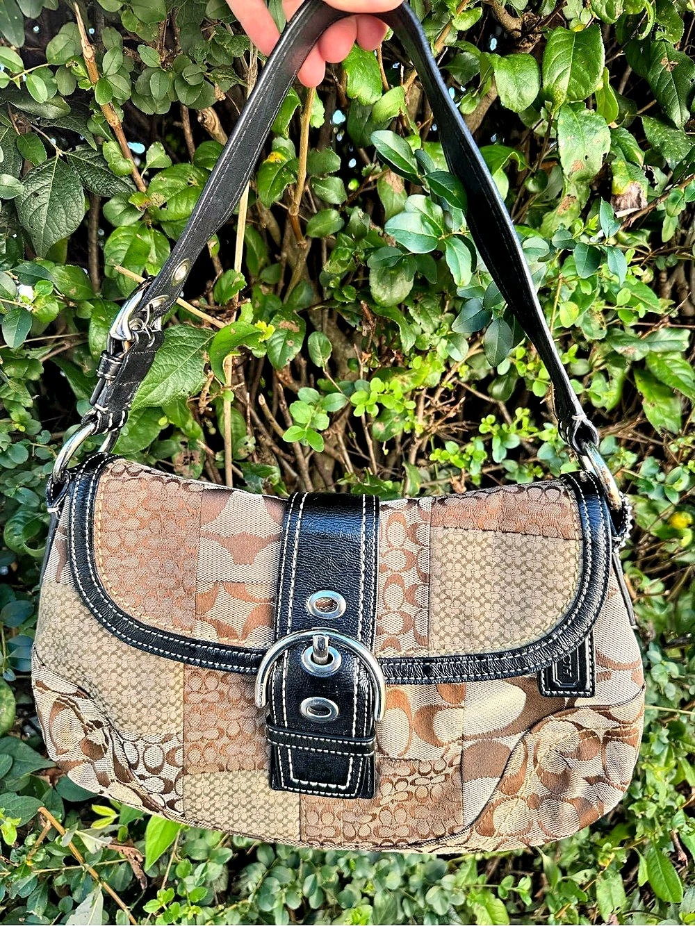 COACH Signature soho patchwork shoulder bag